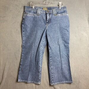 Rockies Mid Rise Denim Jeans Womens Size 12 Cropped Wide Leg Light Wash